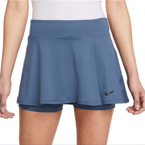 Nike Court Dri-Fit Victory Womens Flouncy Tennis Skirt (Diffused Blue/Black)