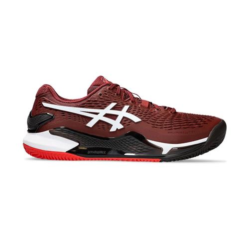Asics Gel-Resolution 9 Clay Men’s Tennis Shoes (Antique Red/White)